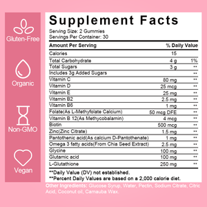 Etiqueta privada blanqueamiento de la piel vitaminas glutation gomitas antienvejecimiento piel suave vitamina C suplementos de belleza - Product Image 3