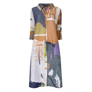 Robe plissée ample à imprimé Miyake Lifestyle 2026, grande taille, simple boutonnage, livraison rapide, collection été - Product Image 6