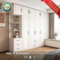 Vente directe usine – Grande armoire en bois pour chambre à coucher, meuble ouvert, armoire portable économique en MDF