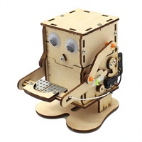 Robot Comi-Monedas Número 2, Máquina de Experimentos Científicos DIY de Madera Hecha a Mano para Mayores de 14 Años, Modelo A069