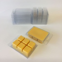 Emballage en blister rond recyclable en plastique transparent jetable à 6 cavités pour plaques de cire fondue vides