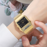 Jam Tangan Pria Skmei 2632 Berkualitas Tinggi Klasik Analog Digital Original Stainless Steel Persegi Panjang Tahan Air Mewah