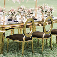 Chaises à dossier en O pour mariage, en métal doré, pour réceptions et événements en gros, à vendre