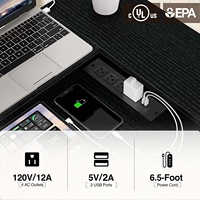 Bureau de jeu en forme de L avec bande LED et prises électriques, bureau d'ordinateur d'angle réversible avec étagère pour moniteur pour bureau à domicile