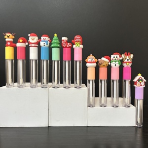 ISMAN Tubos de Brillo Labial Vacíos de 3ml, Serie Navideña, Envases de Lápiz Labial Líquido con Diseño de Santa Claus, Muñeco de Nieve y Reno, Empaque Cosmético para las Fiestas - Product Image 1