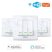 15A 1/2/3 Gang EU/UK filo neutro opzionale nero Tuya Smart Wifi/Zigbee 240V interruttore a pulsante Smart Home interruttori a parete