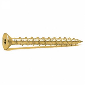 Tornillos para Concreto Galvanizados en Zinc Amarillo de Alta Resistencia con Certificación TUV de Saitong Hardware, Cabeza Plana Torx para Soluciones de Estructuras Metálicas - Product Image 1