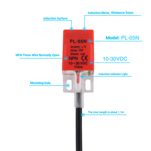 Sensore di Prossimità Induttivo di Alta Qualità <span class=keywords><strong>PL</strong></span>-05N DC Tre Fili 10-30V Uscita Relè NPN/PNP Indicatore LED Materiale ABS - Product Image 2