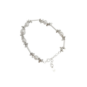Pulsera de perlas de plata de ley S925 con diseño geométrico para mujer, joyería de regalo - Product Image 5