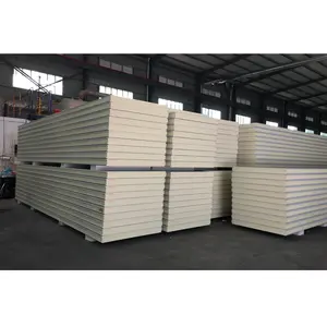 The production of customized external wall insulation polyurethane sandwich panel wall panel low thermal conductivity super fla