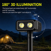 Lampe torche tactique LED rechargeable USB en alliage d'aluminium avec base magnétique, crochet de suspension et clip stylo 180° °   Camping en plein air rotatif