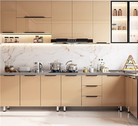 Armoires de cuisine modulaires résistantes à l'eau, écologiques et peu encombrantes, design personnalisé pour les appartements studios, rangement intelligent