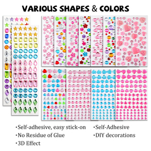 Pegatinas de joyas faciales de diamantes de imitación <span class=keywords><strong>en</strong></span> forma de lágrima, tatuajes de gemas acrílicas de cristal multiforma para ojos y cuerpo, ideales para cosplay de sirena y festivales de música. - Product Image 5