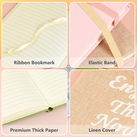 Cahier de Journal en cuir à couverture rigide A5 personnalisé en gros à la mode couverture en tissu bande élastique fil couture logo personnalisable