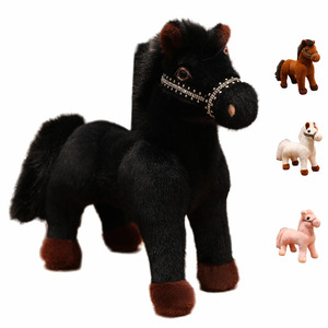 OEM mainan kuda kustom hewan boneka Super lembut dengan lapisan jaring MOQ rendah detail seperti hidup untuk merek anda - Product Image 1