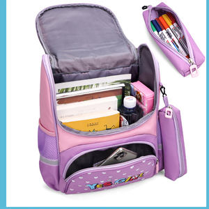 Sac à dos d'école pour enfants, imperméable, kawaii, mignon, dessin animé, avec fermeture éclair, trousse à crayons et ceinture à coussin d'air pour enfants, 2024 - Product Image 5