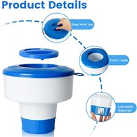 Distributeur de poudre chimique pour piscine en plastique bleu PP, flottant, pliable, pour chlore