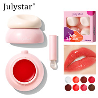 Julystar Maquillage Professionnel – Kit 4 Couleurs Facile à Appliquer – Baume Hydratant et Lissant pour Lèvres et Joues – Rouge à Lèvres Liquide Effet Gelée