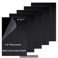 Plaque en acrylique noir pour découpe laser, format personnalisé, panneau PMMA opaque, plexiglas pour signalétique, gravure DIY, épaisseur 1/8 po (3 mm)