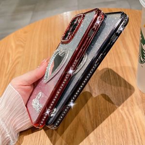 VSTA Premium Glitter gradiente elettroplacca donna donna amore con specchio custodia del telefono per <span class=keywords><strong>iPhone</strong></span> 16 15 14 13 12 11 Pro Max - Product Image 2