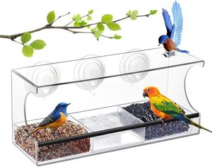 YS-Wholesale <strong>Large</strong> Window Window <strong>Bird</strong> <strong>Feeder</strong> House Acrylic Window <strong>Bird</strong> <strong>Feeder</strong> With Drain Holes Home Shape <strong>Bird</strong> <strong>Feeder</strong> - Product Image 1