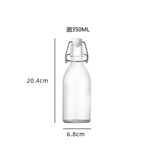 500ml 750ml 1000ml Flip Top transparente bebida cerveza vino botella de agua coctelera de tapa de vidrio con tapón hermético - Product Image 4
