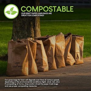 Sacs à déchets de jardin biodégradables personnalisés en gros, gallon <span class=keywords><strong>1</strong></span>-10l, pour les feuilles, les déchets de jardin, les feuilles, le papier, les déchets alimentaires - Product Image 4