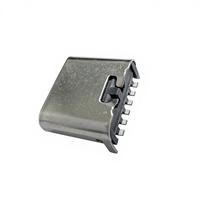 Connecteur USB femelle Type-C 6 broches, 2 pieds, L6.8mm, coque en acier inoxydable, pour carte de circuit imprimé (DIP), charge rapide, 3A, 5V, en cuivre
