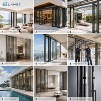 Porte pliante en aluminium de luxe sur mesure LANGE, porte pliante en aluminium, pare-vent, cloison extérieure pour balcon et maison