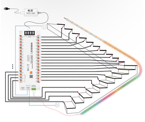 Nuove Luci per Scale <span class=keywords><strong>con</strong></span> <span class=keywords><strong>Sensore</strong></span> <span class=keywords><strong>di</strong></span> <span class=keywords><strong>Movimento</strong></span> Compatibili Zigbee a 32 Passi (Nessun Cablaggio Richiesto) MS032Z Controllore LED Intelligente per Scale - Product Image 2