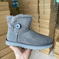 Bottes de neige en fourrure de cuir de mouton pour femmes à la mode imperméable respirant léger thermique anti-dérapant hiver