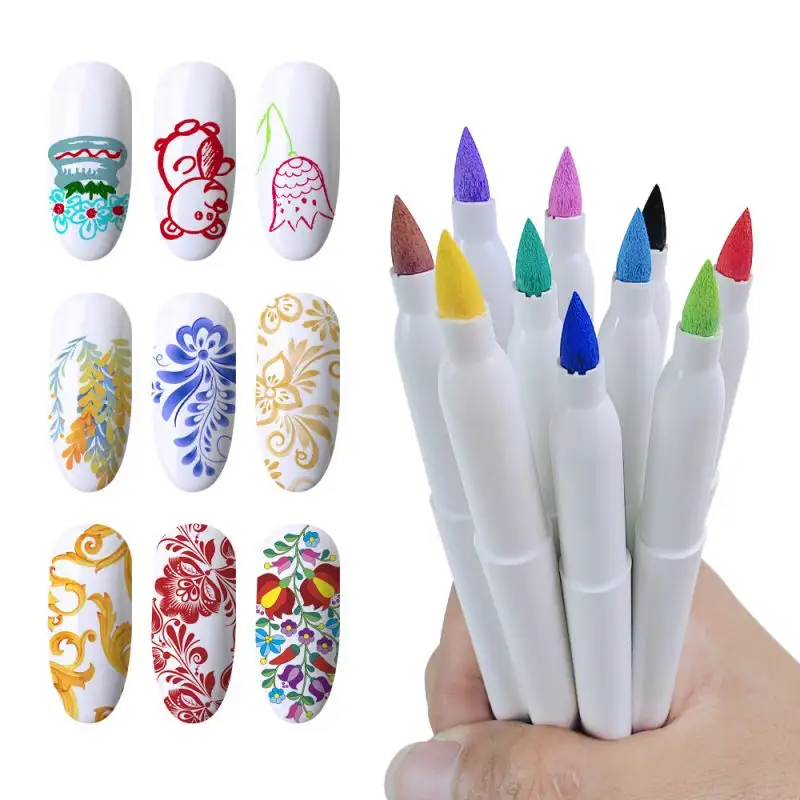 KHY KH2800 Nailart Supplies Tools Polish Oil With Brush Tip Drawing Draw Painting Graffiti Acrylic Paint Nail Art Pen