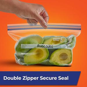 ถุงพลาสติกสำหรับแช่แข็งแบบปิดผนึก ขนาดครึ่งแกลลอน ถุงเก็บอาหารแบบใช้แล้วทิ้ง - Product Image 2