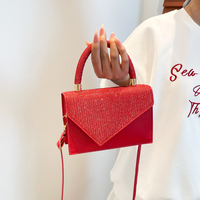 Sac à bandoulière carré élégant pour femme 2025, collection automne-hiver, avec strass brillants, couleur bonbon