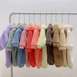 Barboteuse à capuche pour bébé, vêtement d'extérieur en polaire, Style ours, pour fille et garçon, automne et hiver