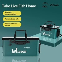 Boîte de pêche avec pompe à oxygène intégrée, sac latéral de stockage d'eau et balance – Équipement de pêche transparent pour poissons vivants