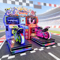 Machine de jeu vidéo d'arcade à monnayeur avec écran HD de 42 pouces, simulateur de moto à deux joueurs et capteur de mouvement pour le divertissement des enfants