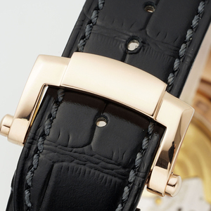 Luxury Rose Gold Mechanical Watch Men's Black Crocodile Leather Strap Octagonal Bezel Date Display High End Business Wristwatch - Product Image 5