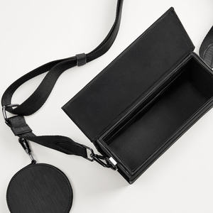 Sac à bandoulière en cuir noir pour hommes, Mini boîte <span class=keywords><strong>rigide</strong></span> multi-pochette, vente en gros, - Product Image 5