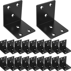 Support d'angle en acier inoxydable britannique 27x27x36mm, peint en noir, fixation à angle droit pour étagère et table - Product Image 3
