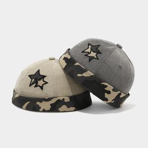 Chapeau camouflage tendance pour hommes et femmes, chapeau hip-hop à cinq branches, chapeau en peau de melon sans visière, chapeau décontracté - Product Image 3
