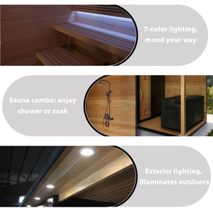Cabina de Bienestar Integrada Bropool con Sauna Exterior de Cedro, Baño de Hielo y Terapia de Frío y Calor con Ducha de Vapor - Product Image 4