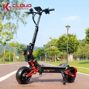 Wholesale 12 Inch Dual Motor Adult Electric Scooter With Seat Long Range 2 Wheel Foldable E scooter