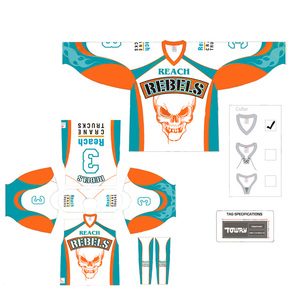Maglia da Hockey su Ghiaccio Traspirante con Stampa Sublimatica - Personalizzabile con Nomi e Numeri <span class=keywords><strong>di</strong></span> <span class=keywords><strong>Squadra</strong></span>/Giocatore, Design Reversibile, 100% dal Produttore Cinese - Product Image 1