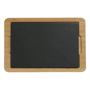 Tailai Eco-Friendly Bamboo Slate <strong>Serving</strong> Platter Set Heat-Resistant Durable Stone <strong>Plate</strong> for Steak/Sushi Kitchen <strong>Serving</strong> Tray - Product Image 1