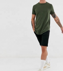 Áo thun nam tay ngắn trơn, may theo yêu cầu, dáng dài, vạ<span class=keywords><strong>t</strong></span> cong - Product Image 4