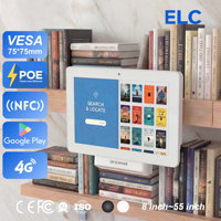 Kütüphane Rafı 10.1 İnç POE Android Dokunmatik Ekran Kitap Arama ve Self Servis Kredi Alma Sistemi Duvara Monte Dijital Tabela
