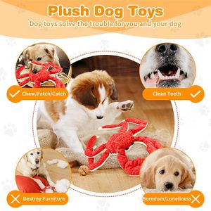Wholesale Large Emperor Crab Design <b>Plush</b> Squeaky Chew Toys for Big Dogs Durable Interactive Stuffed Tug for Pet Dogs - Product Image 3