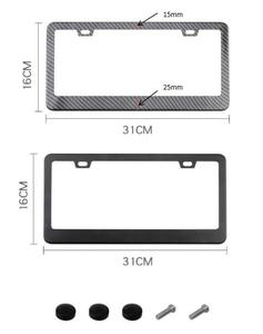 Marco para Placa de Matrícula Estándar Estadounidense 04 de Acero Inoxidable, Textura de Fibra de Carbono / Negro Mate, Soporte Universal para Placa de Matrícula de Automóvil Estadounidense - Product Image 5