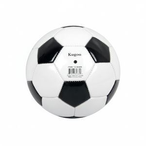 Mini ballon de football de haute qualité 48 pièces/CS 5 #330G caoutchouc PVC en cuir PU noir et blanc avec logo imprimé - Product Image 2
